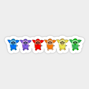 RAINBOW FURBY cool stripe print Sticker